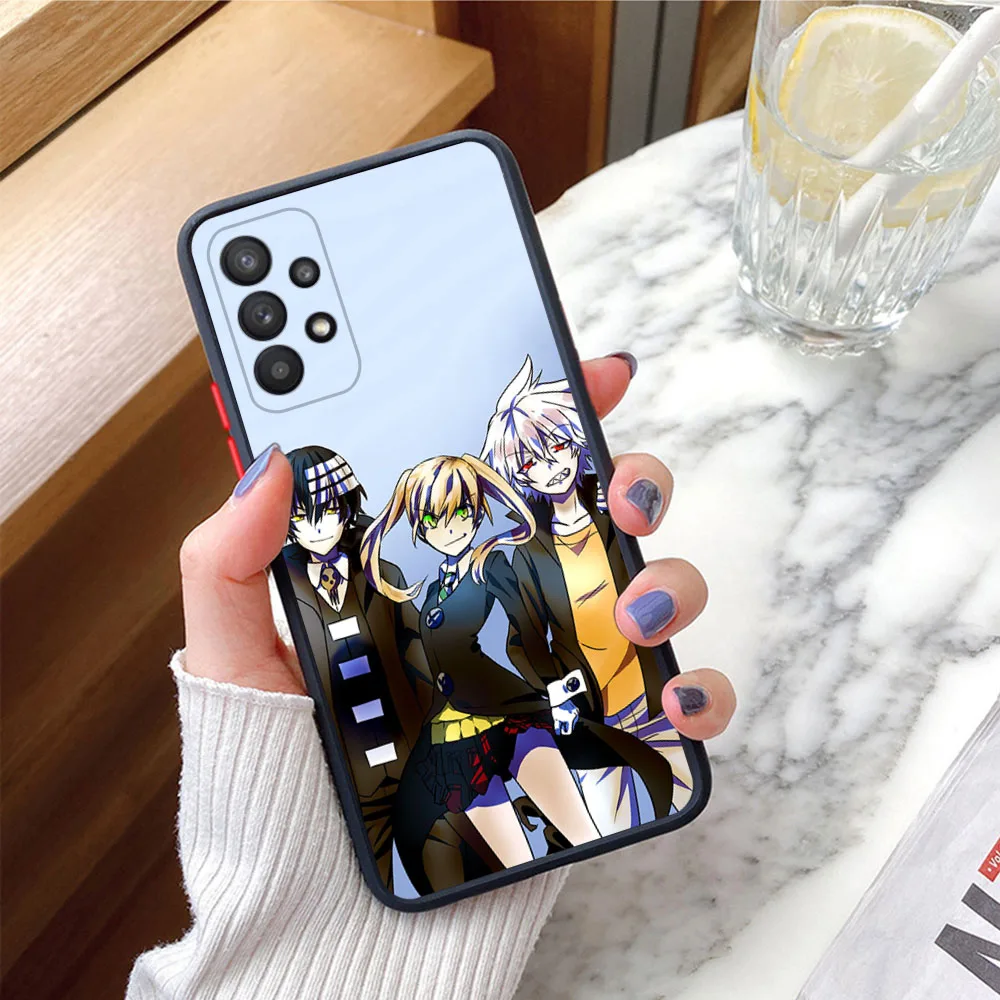 Phone Case For Samsung S21 Plus S24 S23 S22 S20 Ultra A53 A54 A71 A72 A73 A34 A51 A52 Soul Eater Cartoon Translucent Back Cover image 3