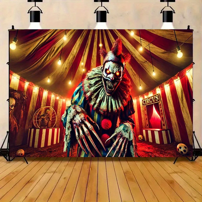 1-teiliger Horror-Zirkus-Party-Hintergrundstoff mit einer breiten Auswahl an Mustern, um Ihren Schieß braucht perfekt zu kombinieren
