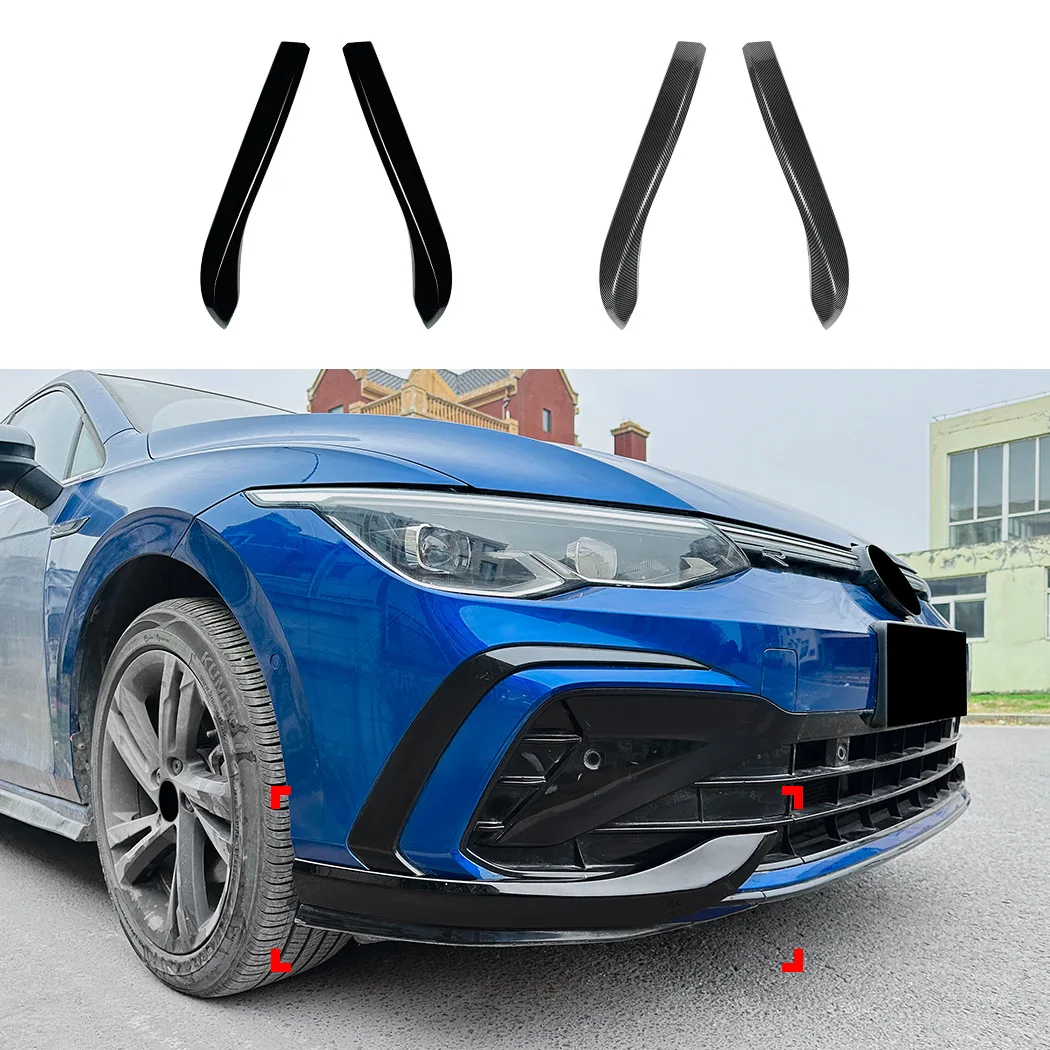 For VW Golf MK8 GTI Rline 2020-2024 Front Bumper Spoiler Wind Knife Side Skirt Front Lip Wind Air Knife Canards Splitter