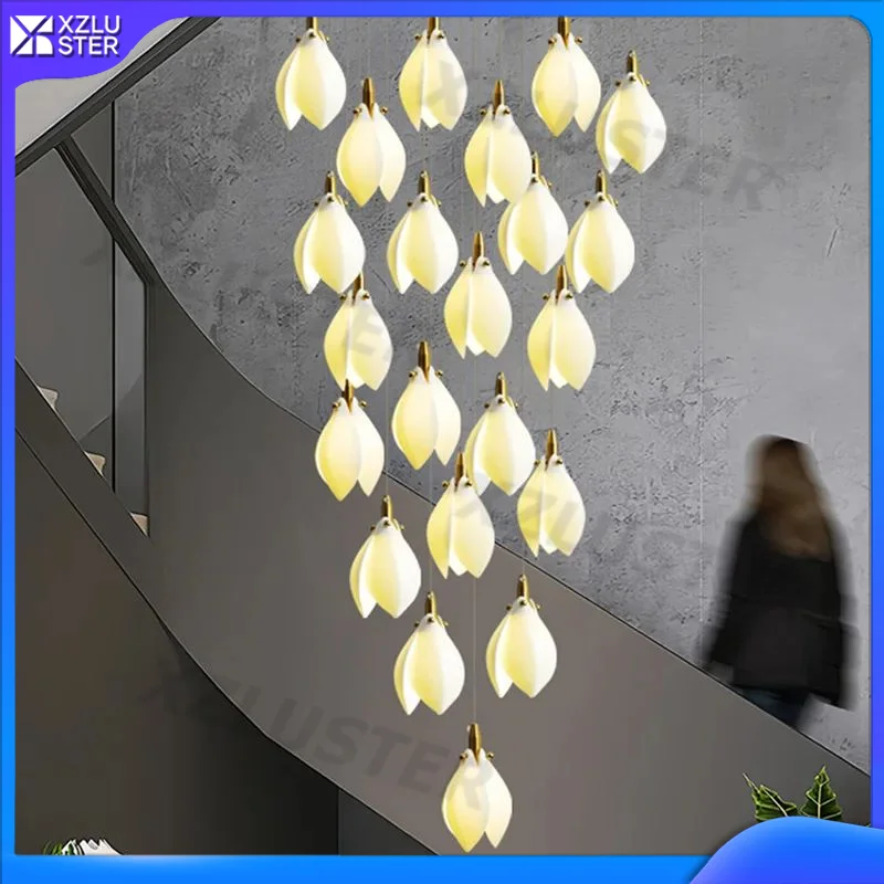 Luxury Lustre Indoor Attic Hotel Ceiling Pendant Lights Fixtures Ceramic Chandeliers Home Villa Living Room Lighting Decorate