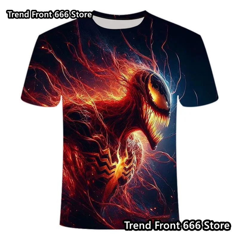 2024 Summer Children clothes Kid Men Venom 3D Prited superhero T-shirt Boys Men Short Sleeve Crewneck Tops Fashion Streetwear