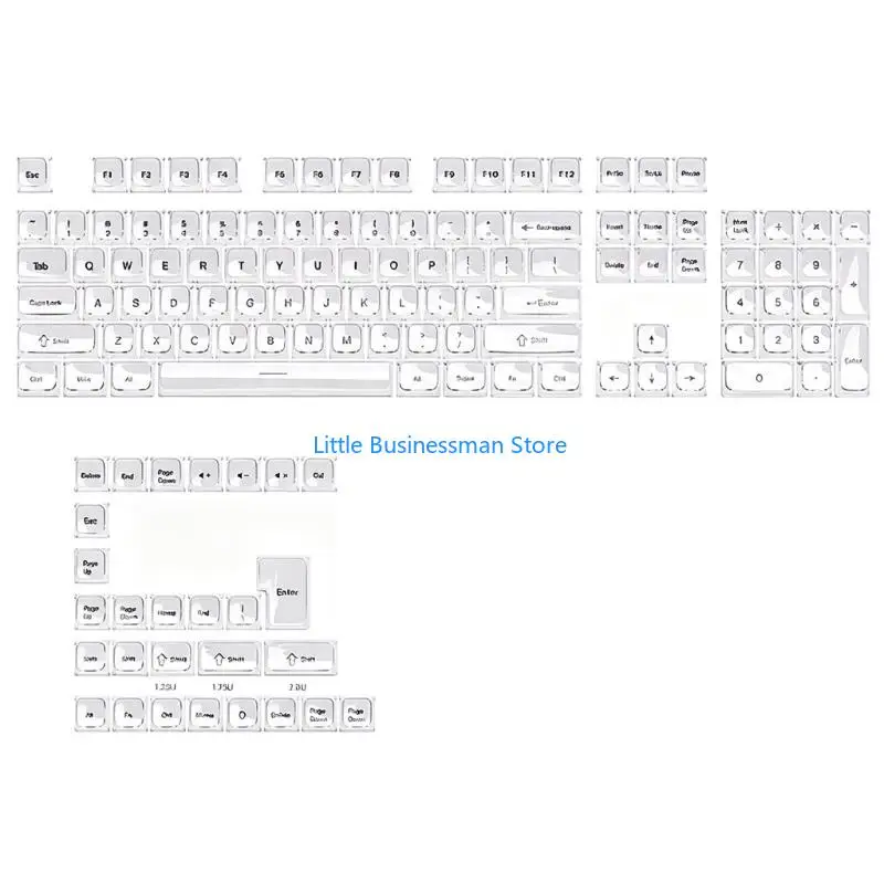 Mechanisches Tastatur-Tastenkappen-Set, 132 Tasten, MDA-Profil, Kristall-Jellys-Kappen mit aufgedruckten Legenden für MX-Stil – Detail 4