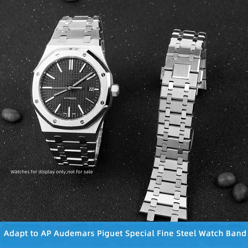 For AP Metal Watch Band Men\'s Audemars P Steel Watch Band AP15400 26320 15500 Concave Solid Special Steel Band 26mm