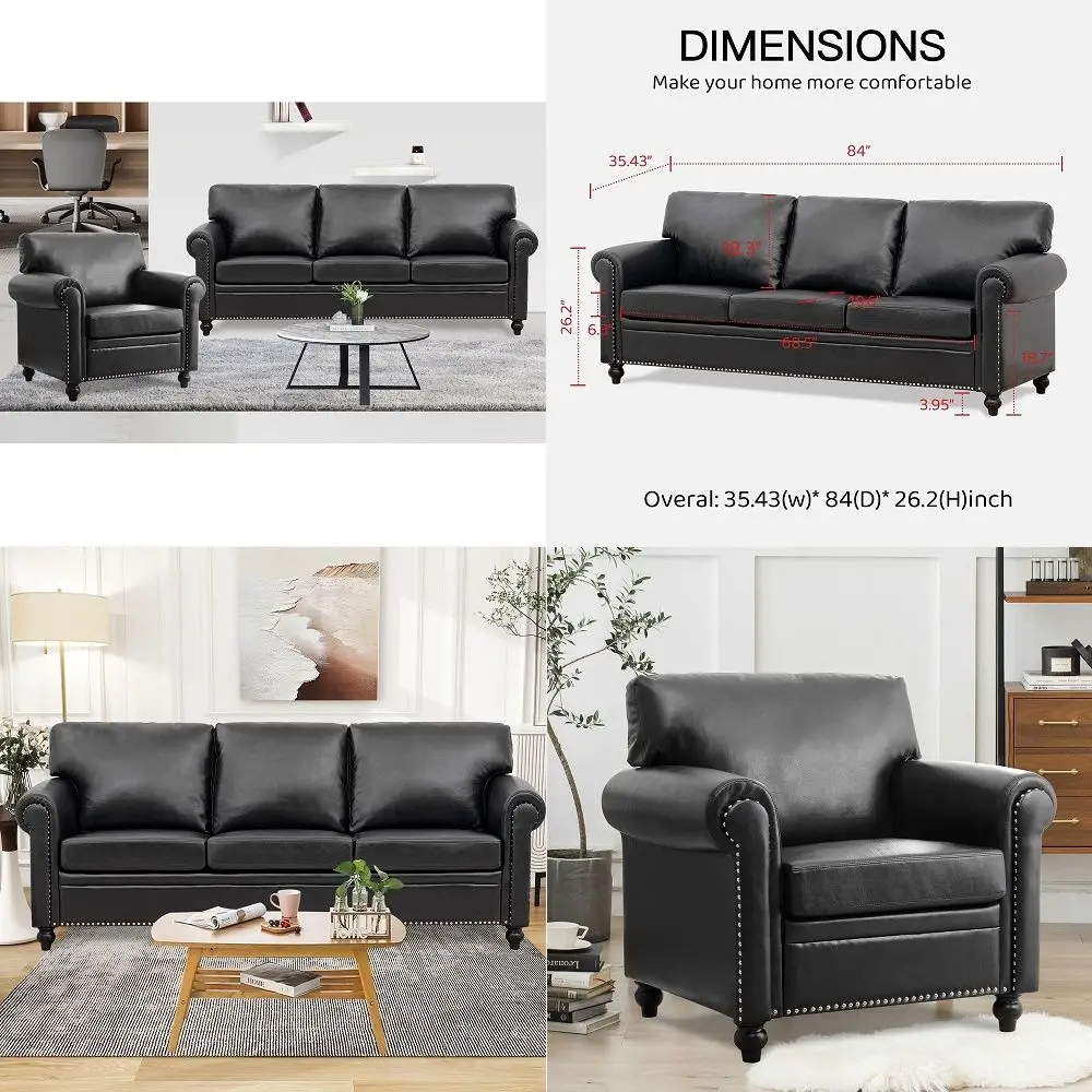 

UShaped Sectional Couch for Living Room, 112 Sectional Sofa with Double Chaise, Modern Sofa Deep Seat Couches for Living Room,