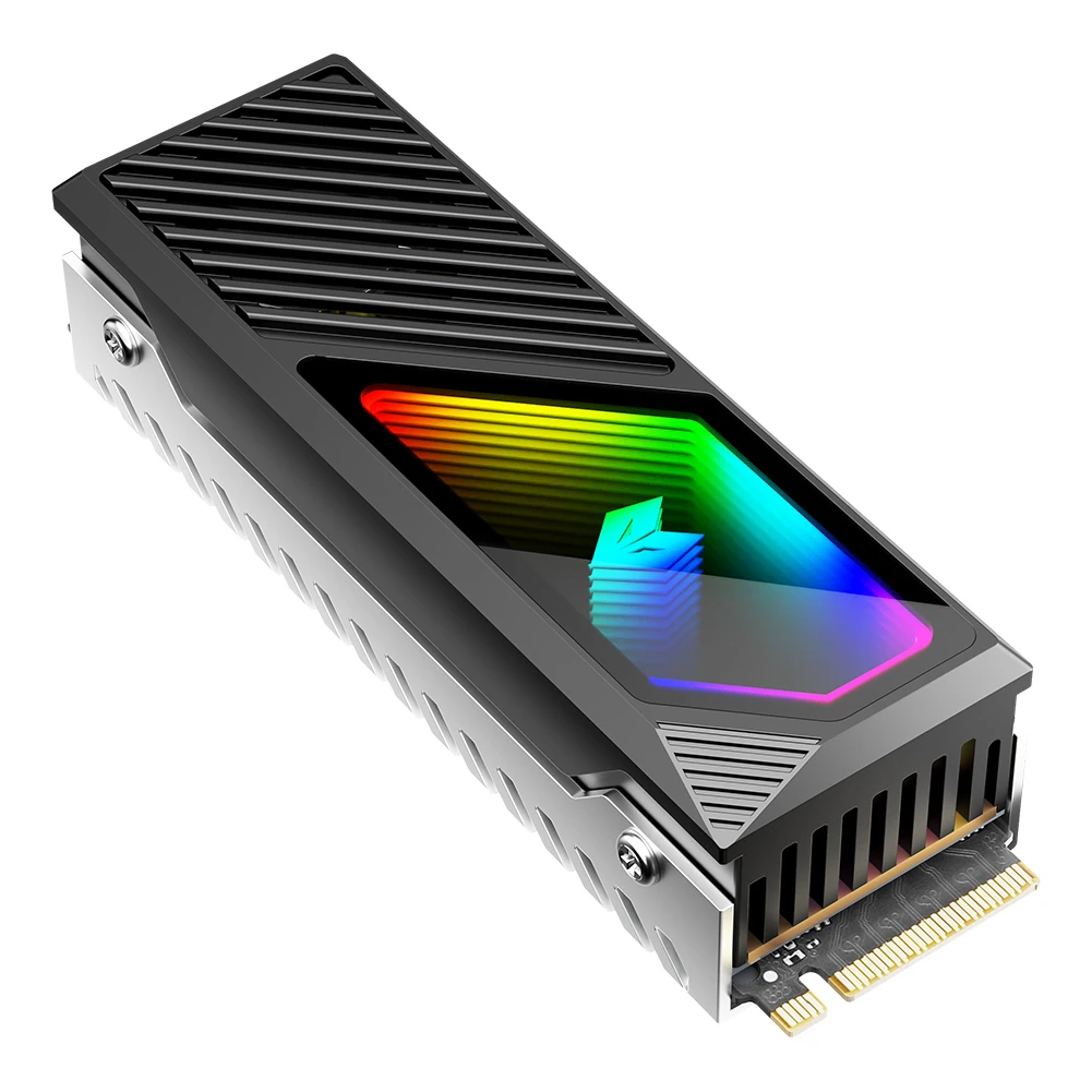 M.2 2280 SSD Dissipatore di calore SSD Radiatore in lega di alluminio con cuscinetto termico in silicone 5V 3 Pin ARGB Dispositivo di raffreddamento per unità a stato solido Ventola incorporata