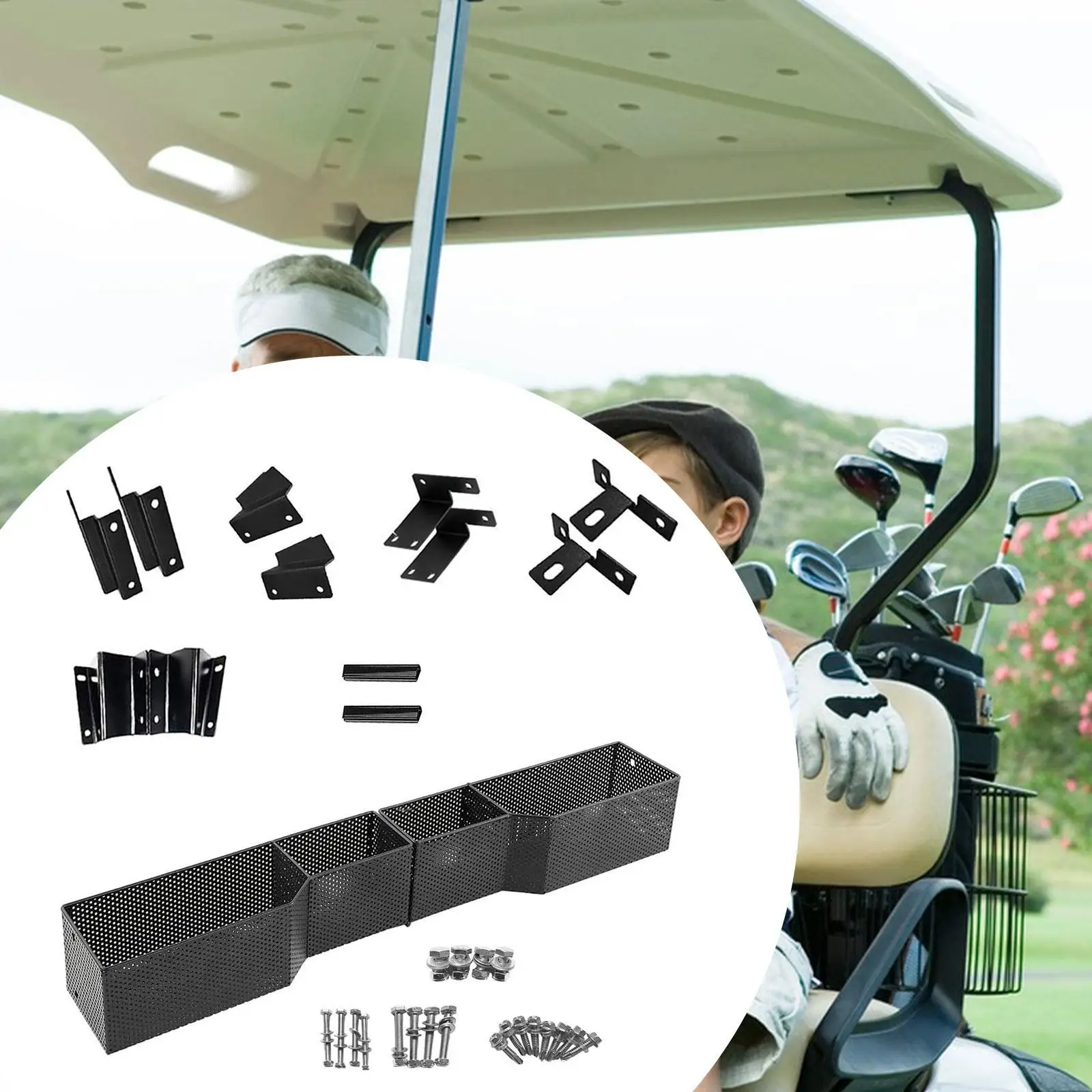 

Golf Cart Front Storage Basket Universal Easy to Install Golf Cart Accessory