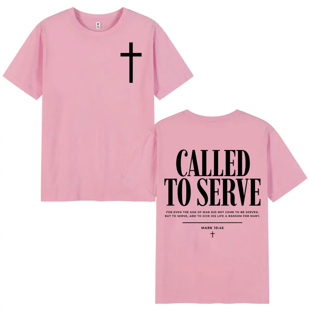 Called To Serve Christian Bible Verse T-shirt Men Women Fashion Vintage Short Sleeve T Shirt Summer Casual Loose Cotton T-shirts