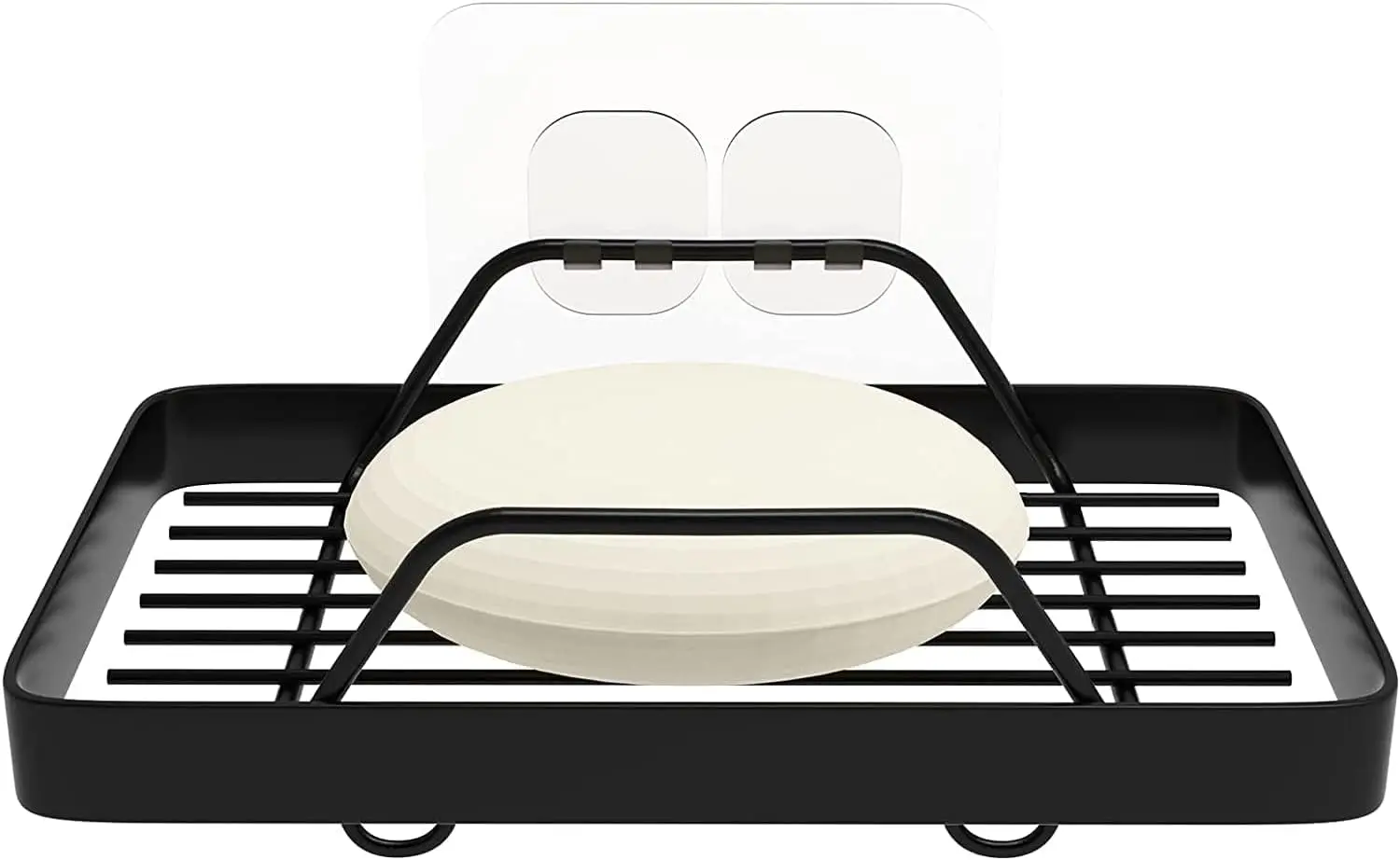 

Держатель для мыла из нержавеющей стали без сверления для душевой стены - устойчивый к ржавчине, простая установка с помощью клейкой наклейки (черный)