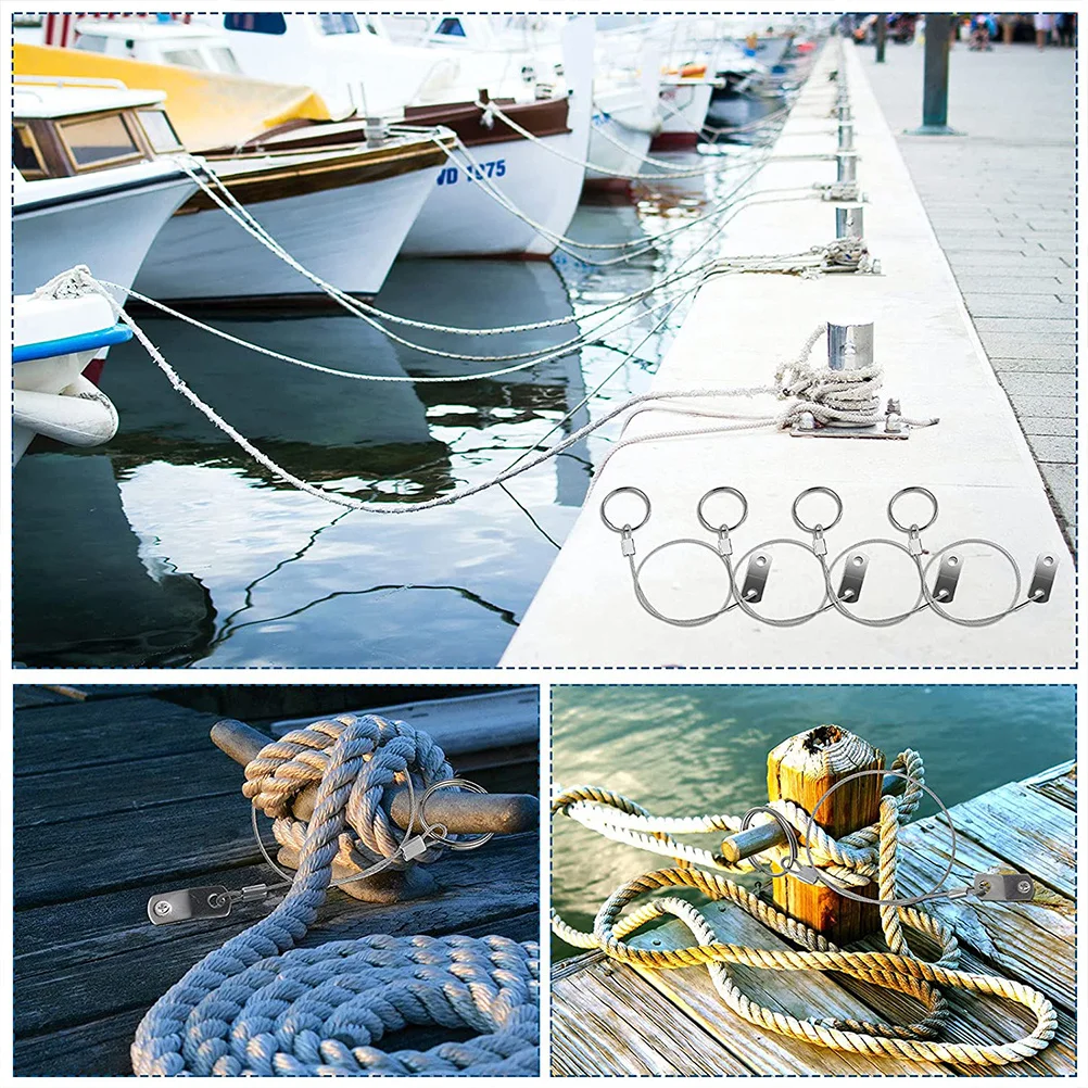 

1Set Stainless Steel Marine Hardwares Safety Tether Cable Lanyard Cable Saltwater Resistant Strong Shear Resistant for
