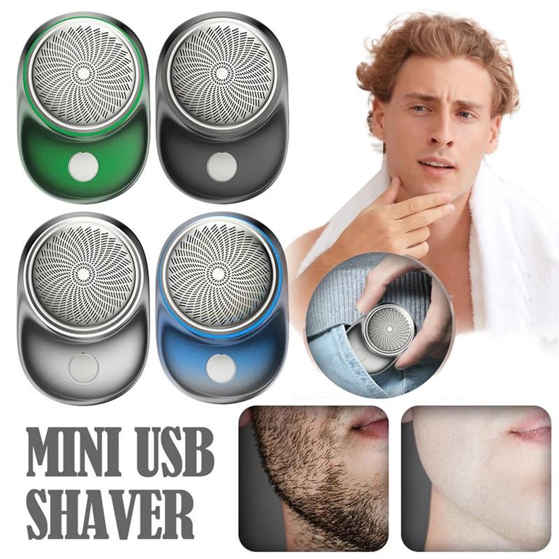 Six Blades Pocket Barba Portátil Elétrica Mini USB Shaver Barba Trimmer Máquina De Barbear Impermeável Wet Dry Painless Shaver