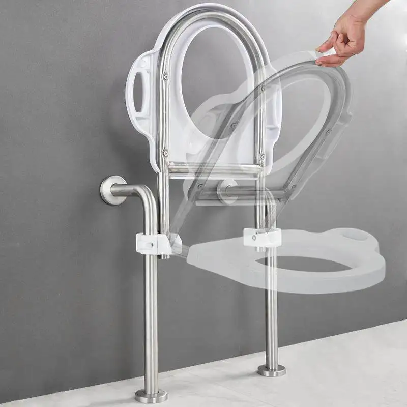 Shower Seat Toilet Chair Elderly Seat Function Adjustable Wall Mounted Foldable Convenient Mobile Disabled