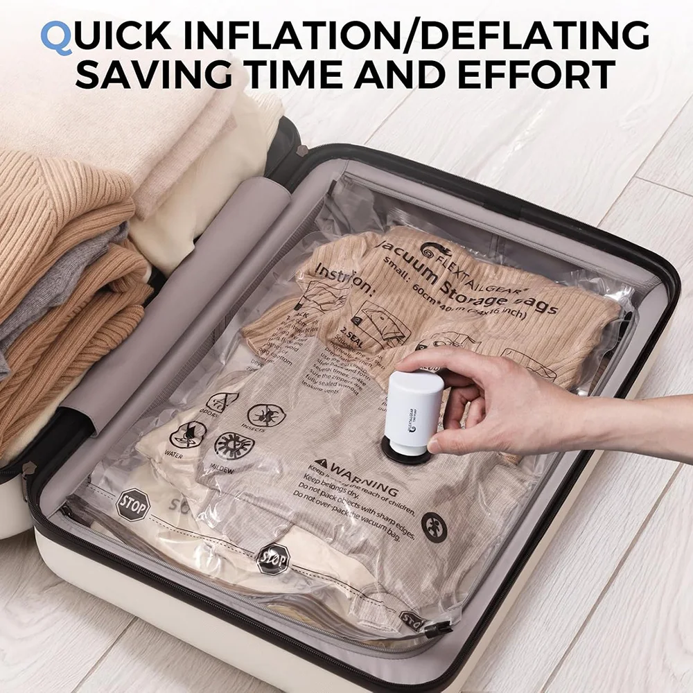 FLEXTAIL Portable Air Pump, Mini Camping Pump with Light, USB-C Charging, Ideal for Sleeping Pads, Air Bed Mattress, Vacuum Bags