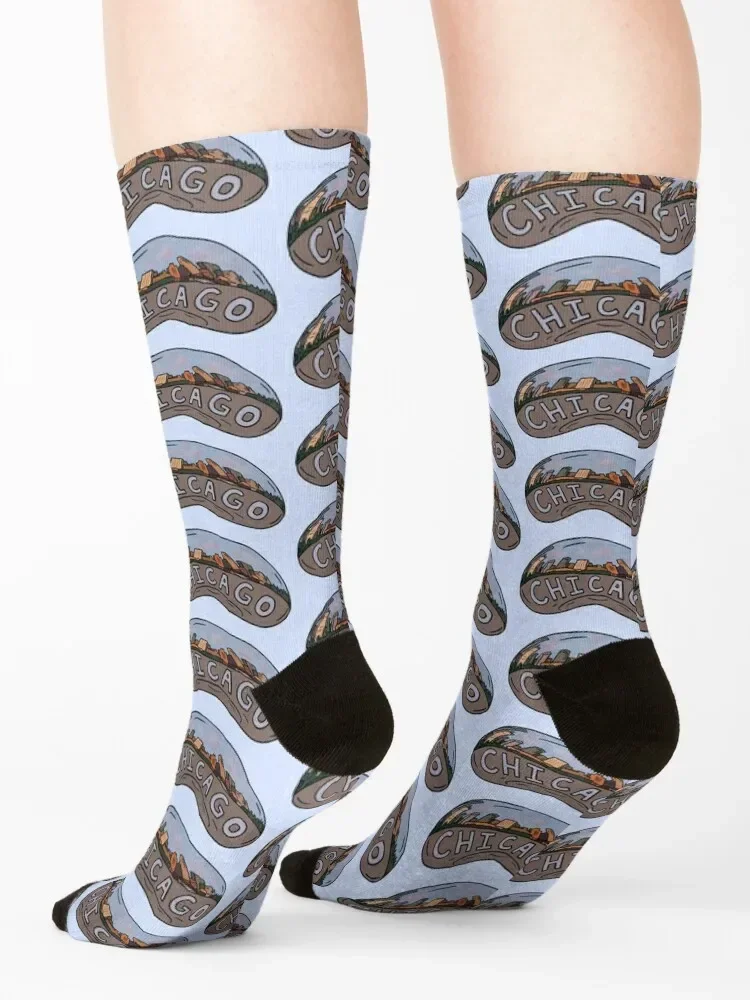 The Bean Chicago Socks Stockings funny gifts winter gifts essential Socks Women's Men's