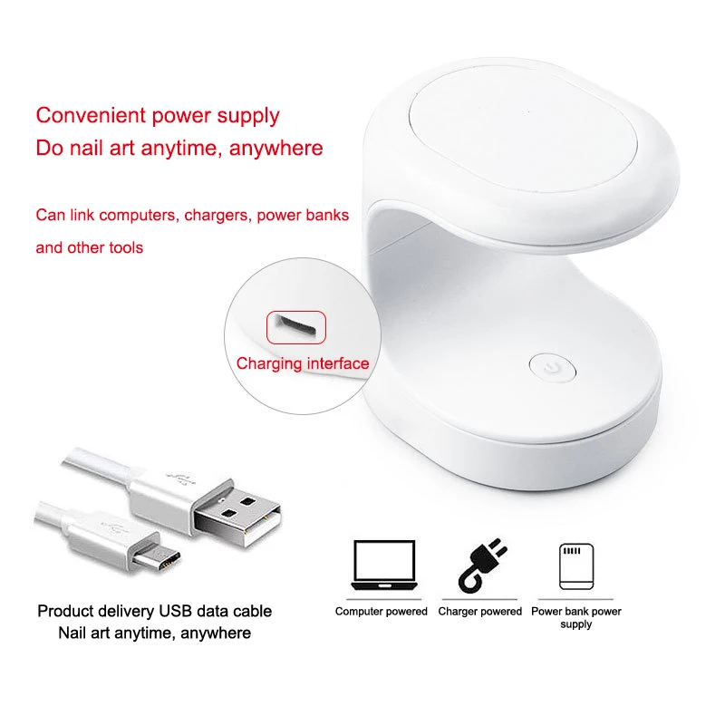 เครื่องเป่าเล็บขนาดเล็ก UV โคมไฟเล็บเครื่องเดียวเล็บเครื่องมือศิลปะเจล 16W เครื่องเป่าเล็บ LED โคมไฟเล็บเครื่องมือ USB