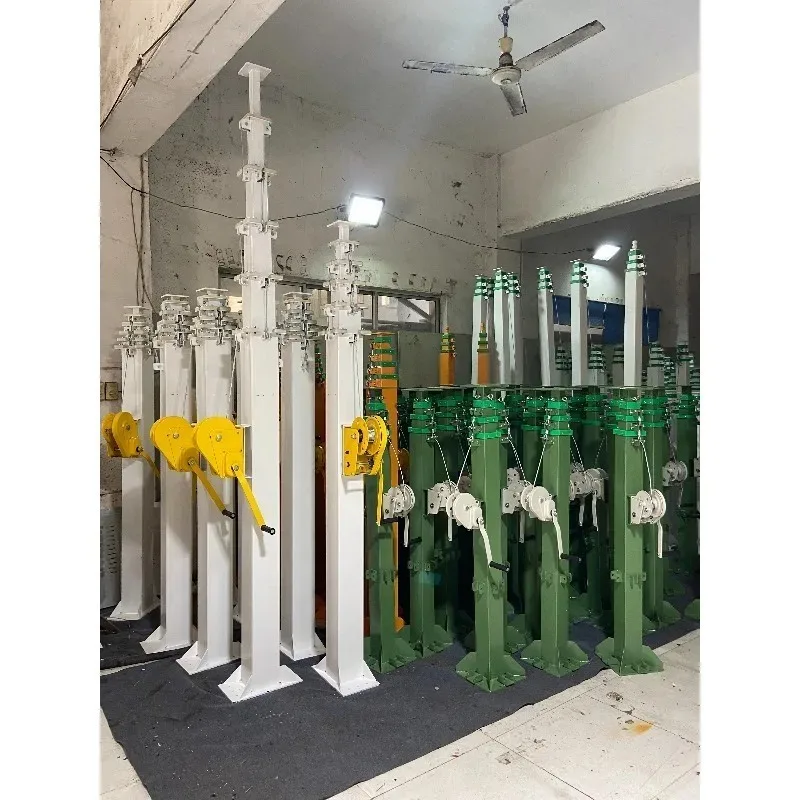 Self Standing Hand Cranked Lifting Mast 9/10/11/12 Meters Adjustable Height Portable Work Platform for Construction And Mainten