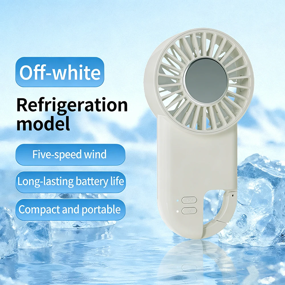 

2026 New Fan USB Charging Portable Electric Fan Mountaineering Buckle Hand-held Fan New Handheld Mini Fan