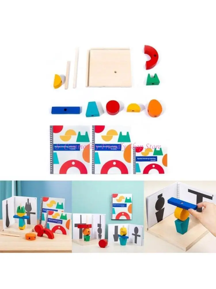 85ae-wooden-stacking-block-toy-colorful-pyramid-stacking-toy-puzzle-block-toy-toddler-age-3-years-three-view-drawing