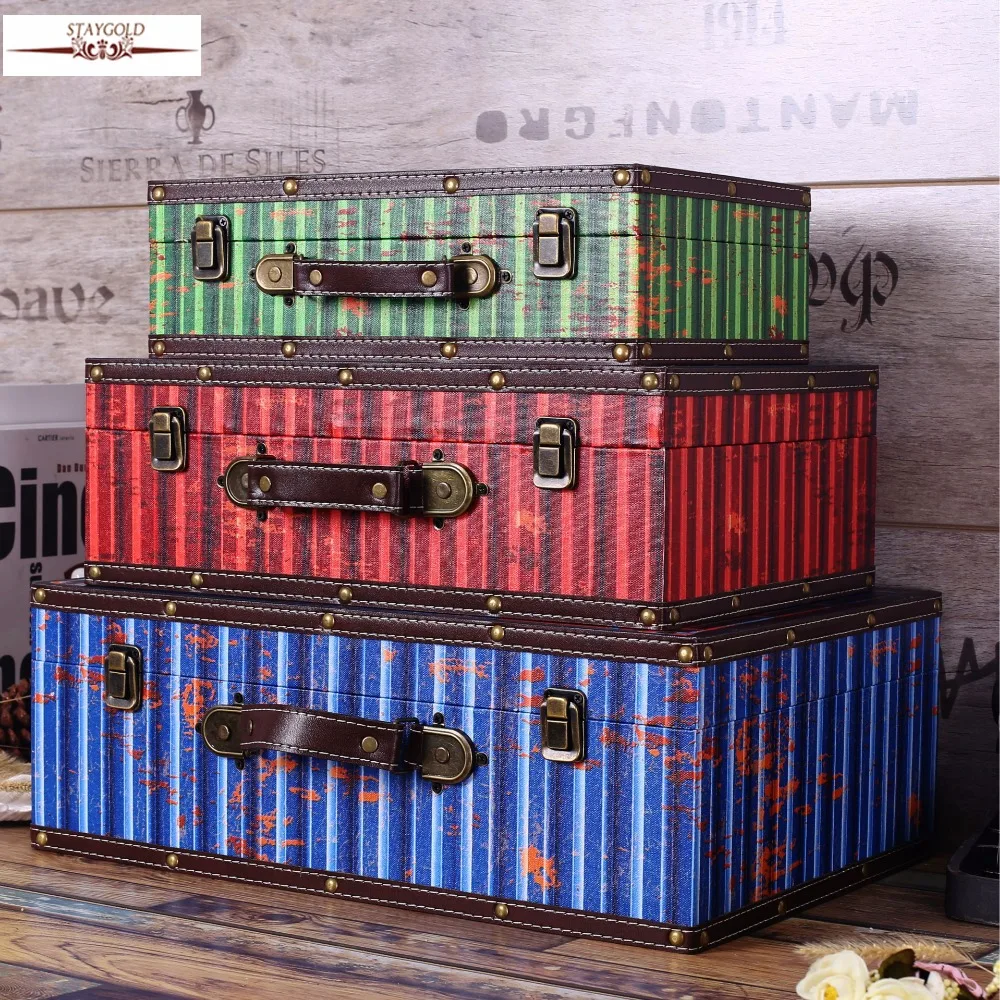 

Retro Storage Box Vintage Home Decor Shabby Chic Wooden Boxes Bar Coffee Shop Decoration Shooting Props