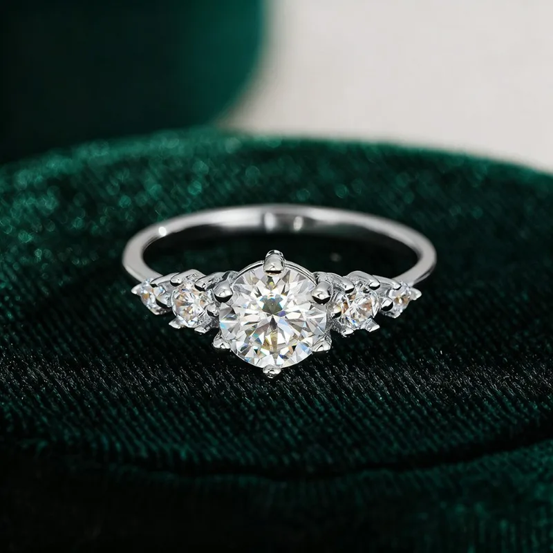 

KNB 1CT Certified Real Moissanite Diamond Engagement Rings for Women 925 Sterling Silver Wedding High Quality Fine Jewelry