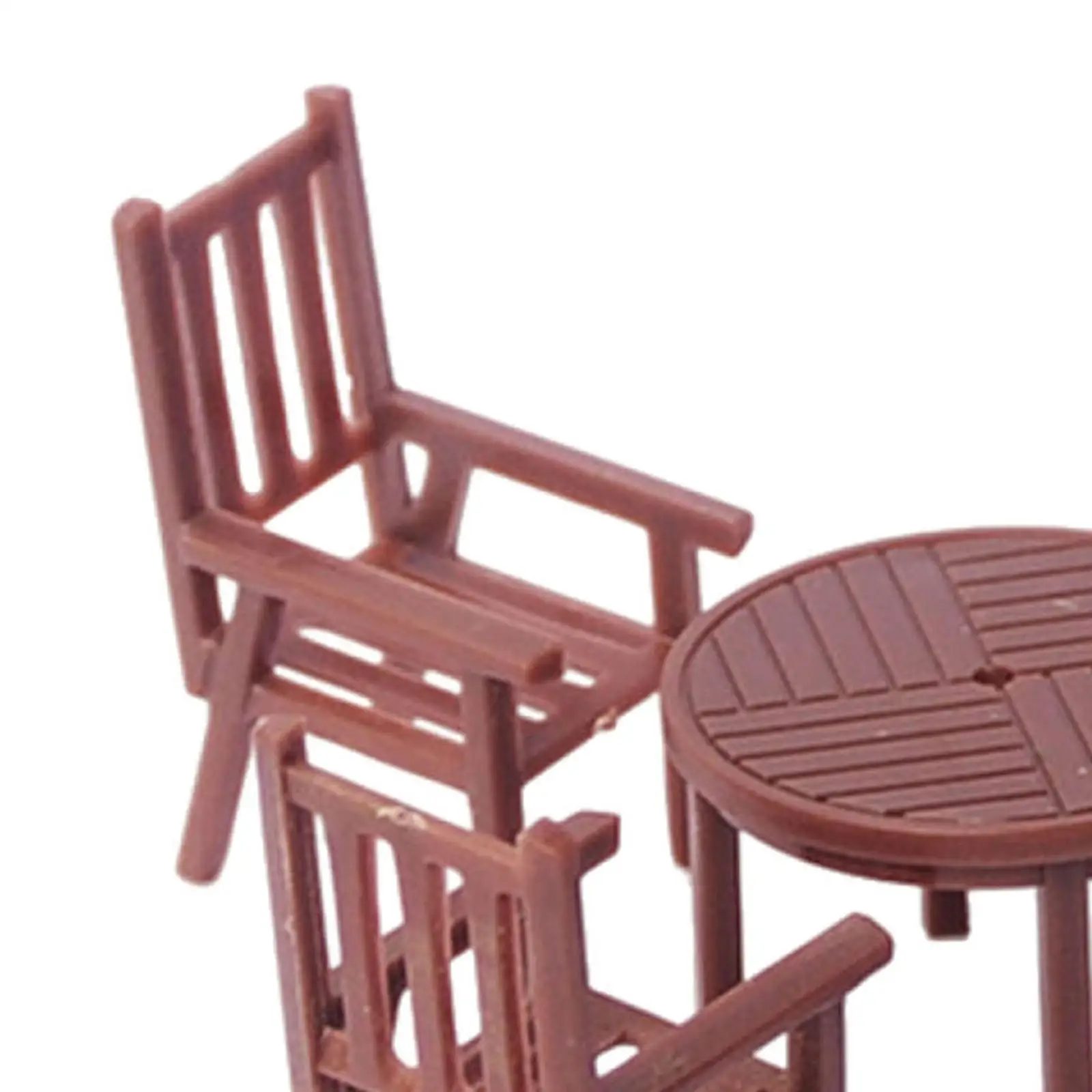 Modèle de bureau et de chaise miniatures, modèle d'architecture d'aménagement paysager ferroviaire de Train