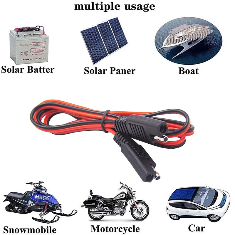 

SAE Female to SAE Male Удлинительный кабель питания Солнечная батарея Быстроразъемный жгут проводов SAE Медный разъем Высокое качество