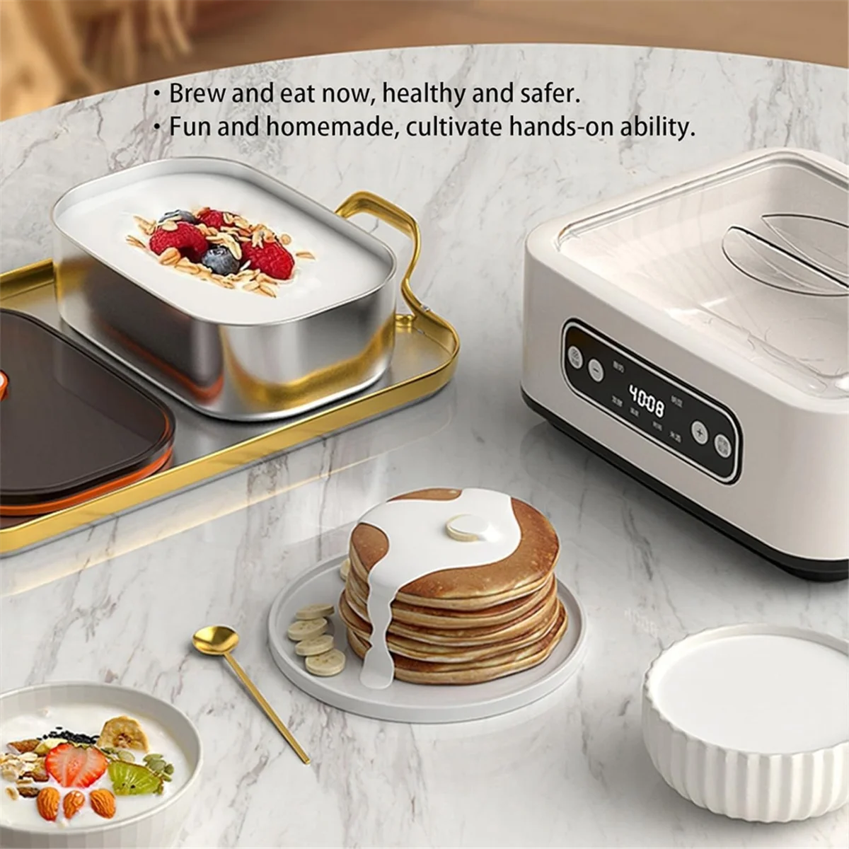 

【A29I-распродажа】йогуртница с контролем температуры, автоматическая йогуртница, 36-часовой инкубатор с регулируемым временем, вилка европейского стандарта 1,6 л