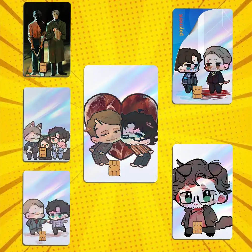 Graceful Ogre Hannibal Will Lecter Graham High Quality Anime Laser PVC Sticker Film Skin Cover For Metro Debit Credit Card