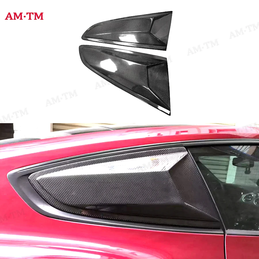 For Ford Mustang ROBOT Style Carbon Fiber black Car Styling Rear Window Louvers Car Rear Window Blinds Side Tuyere Louvers Vent