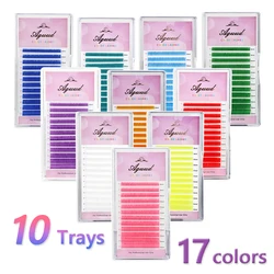 Color Volume Eyelash Extension Purple Blue Brown Pink UV Neon Lash Faux Mink Individual Classic Lash Rainbow Colord Makeup Cilio