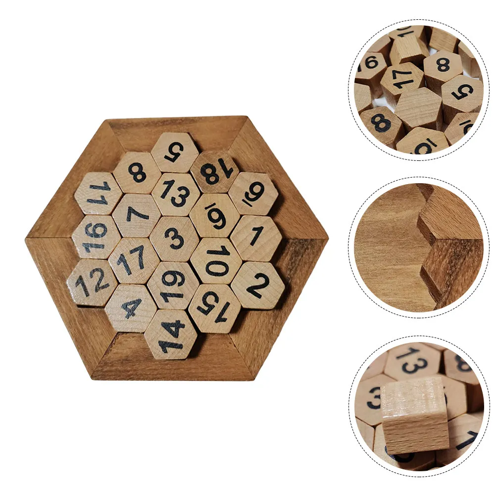 1Set Children Number Puzzle Wooden Educational Early Cognitive Training Learning Brain Game Wooden Number Puzzle