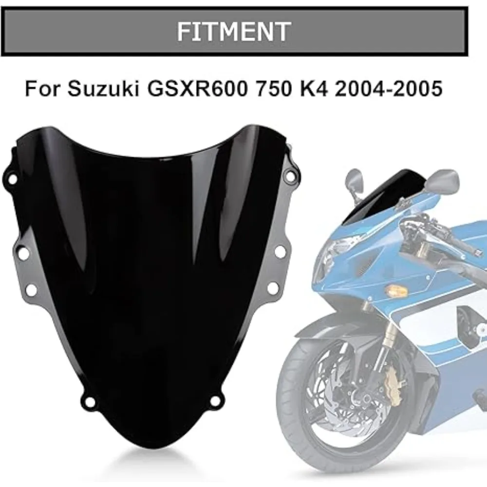 Motorcycle Windshield WindScreen Double Bubble Airflow Wind for Suzuki GSXR600 GSXR750 K4 K5 2004-2005 GSX-R 600 750 2004 2005