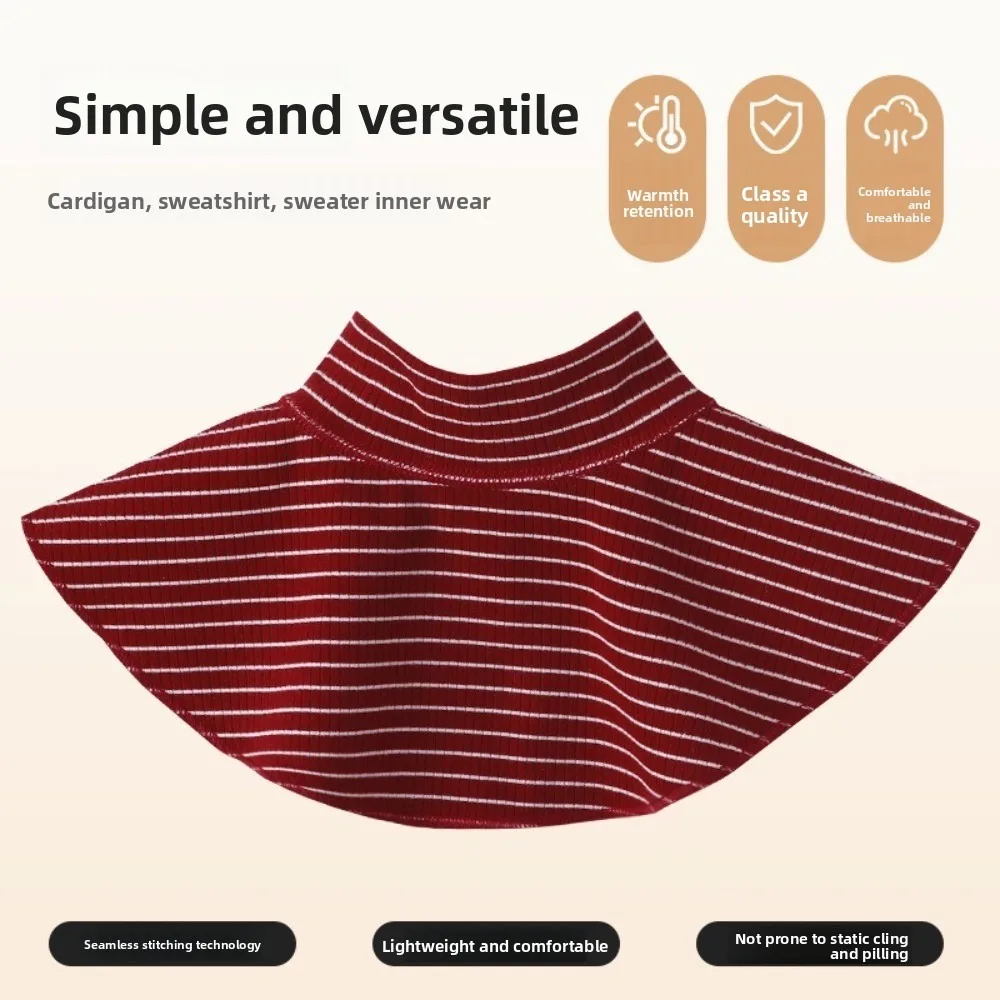 

New Stripe Shawl Warm Detachable Fake Collar High Neck Cover Girls