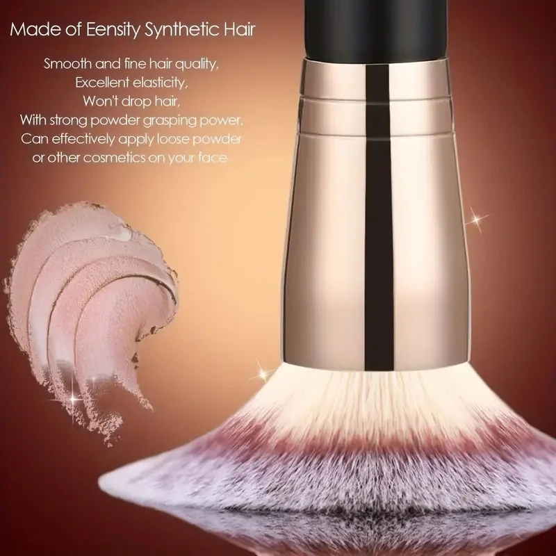 2 فرش تجميل متقدمة مزدوجة الرأس، تستخدم لتلميع السائل وكريم الوجه والبودرة وفرشاة الخلط وأدوات التجميل،