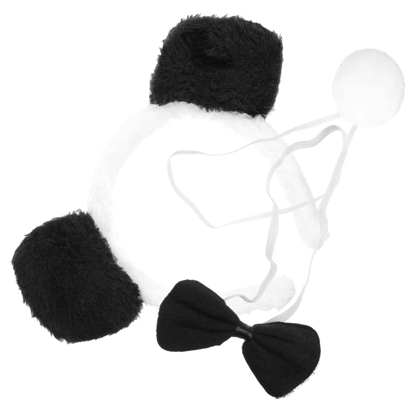 

1 Set Halloween Animal Costumes Panda Ears Headband Bow Tie and Tail for Cosplay ears and tail set plush ears headband