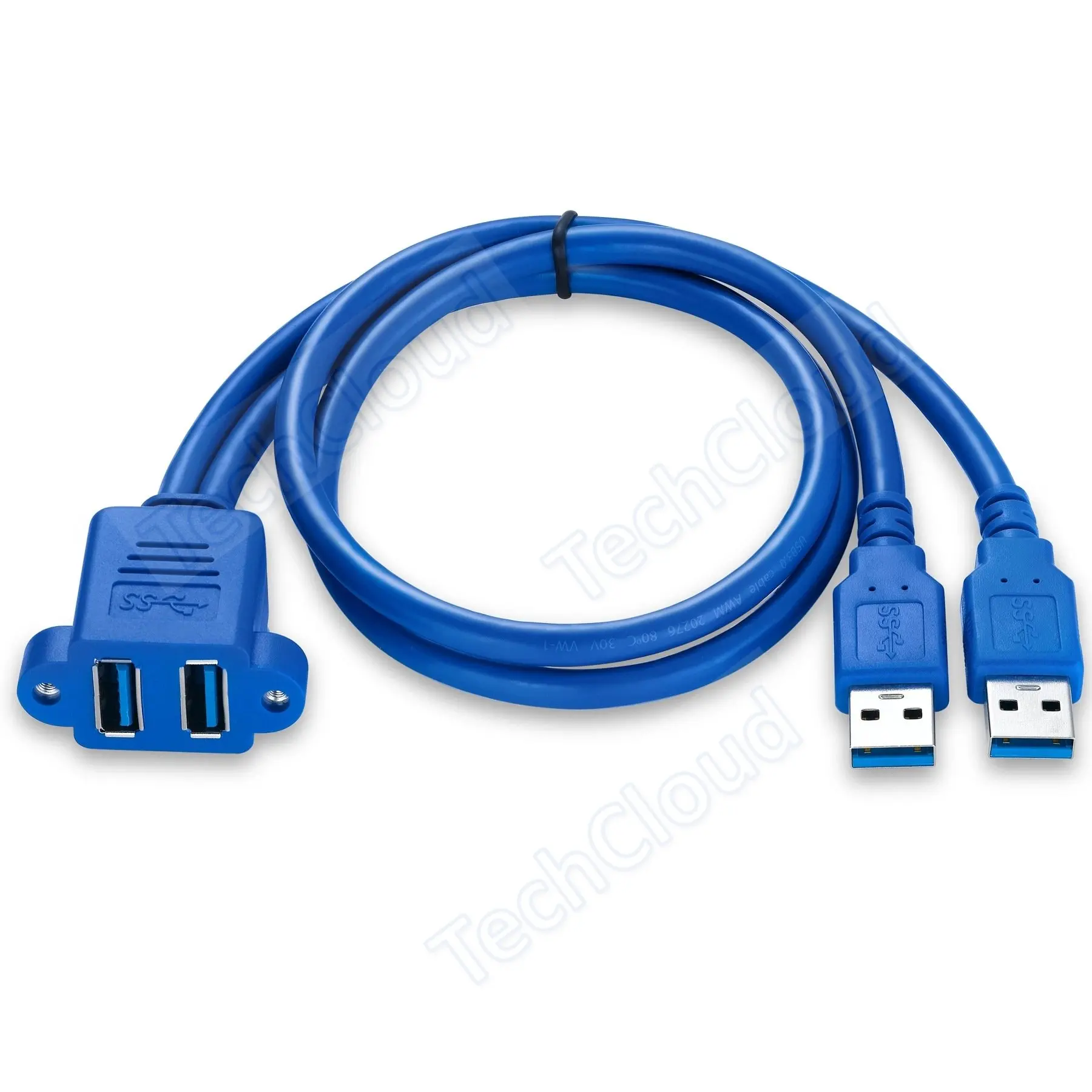 Dual USB male to female expansion cable twin port usb3 0 extension cable With panel mounting screw holes