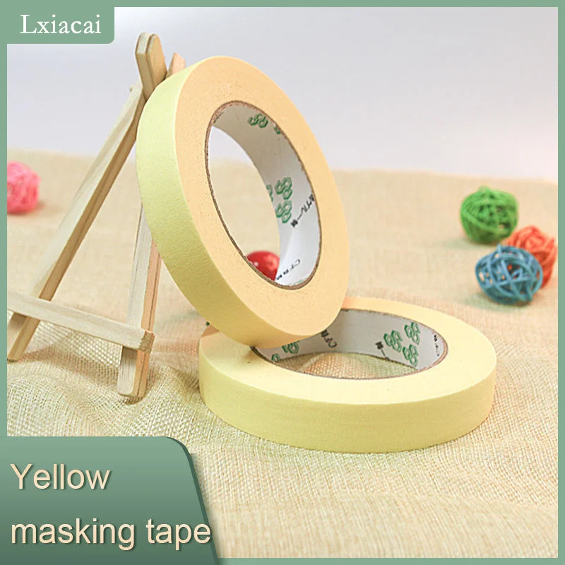 50m Long Masking Tape yellow Car Spraying Adhesive Tape Painting Paper Decorative Sticker Wholesale Sketch masking tapes