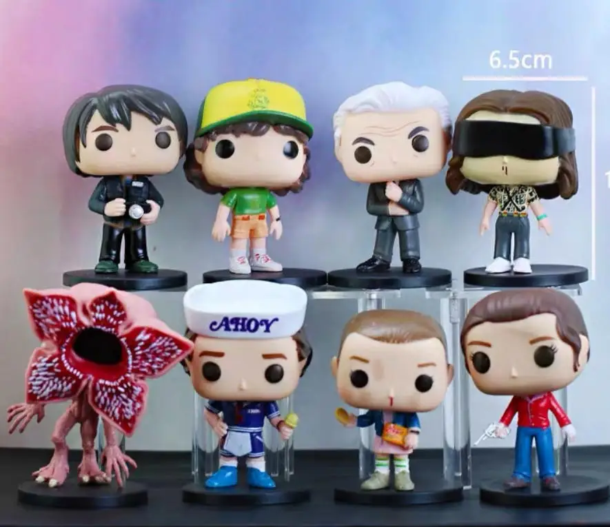 Última llegada 8 Uds Funko Pop Stranger Will Mike Joyce Demogorgon Eleven Steve Robin Dustin colección figuras de vinilo regalos juguete