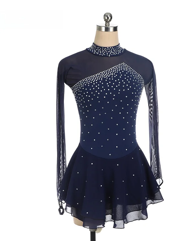 

F Figure Skating Costume Long Sve Ice Skating Performance Suit Adult Children's Cetition Dr 5 Colors Skatewear