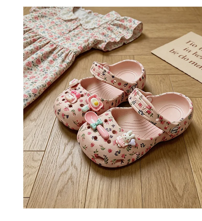 2026 Sommer Mädchen Mode Dickbodige Lochschuhe EVA Pantoffeln Rutschfeste Baotou-Slipper Outdoor Strand-Sandalen – Detail 12
