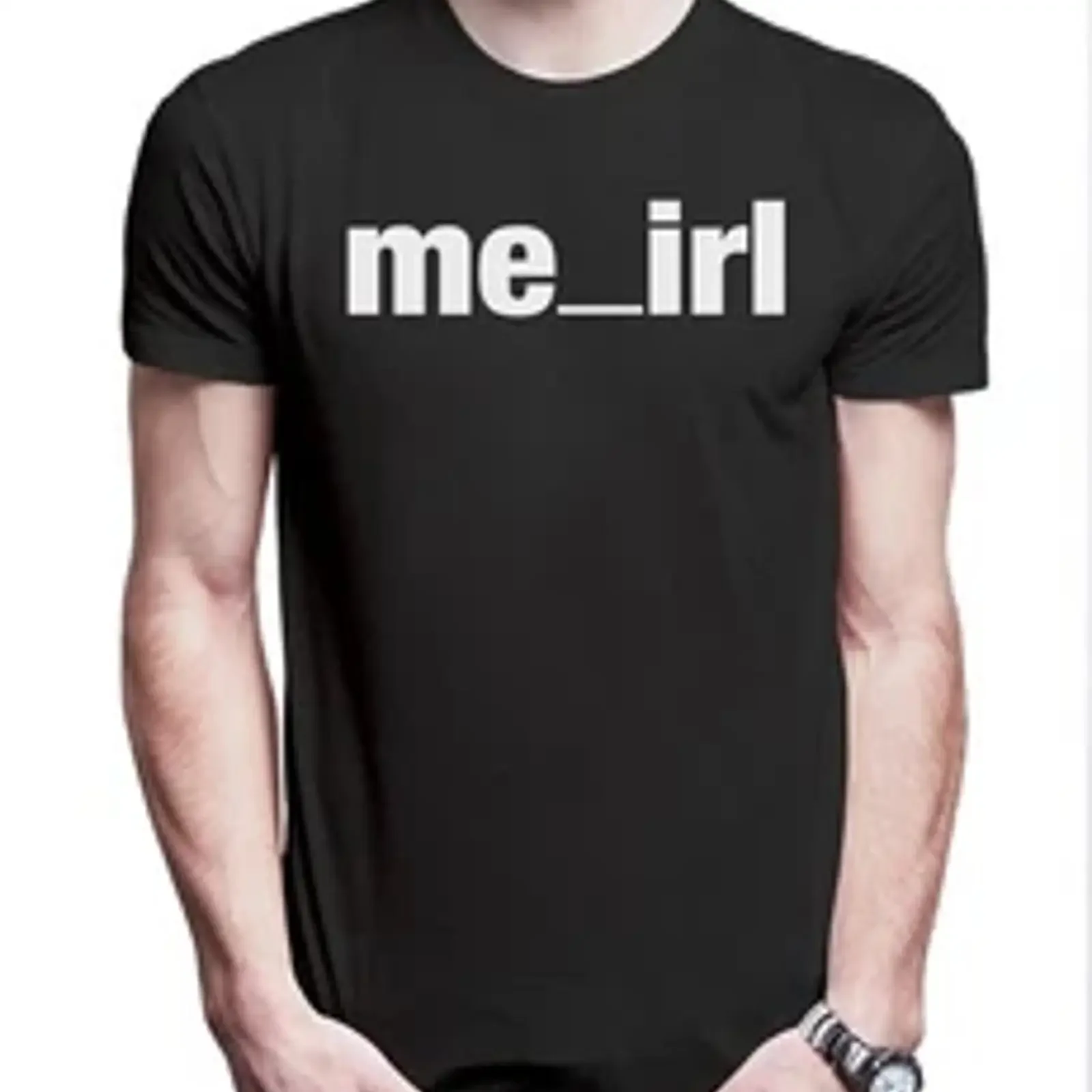 T-shirt homme Me_Irl avec slogan NPC « In Real Life Realität », motif amusant, vintage, délavé, streetwear, doux, unisexe, polyvalent