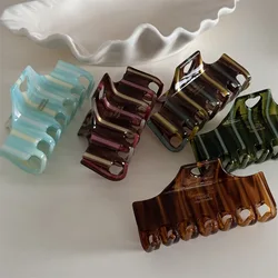 Newly Designed 9CM Geometric Rectangular Large Hair Clip Vintage Acetic Acid Stripe Shark Clip Hair Accessories