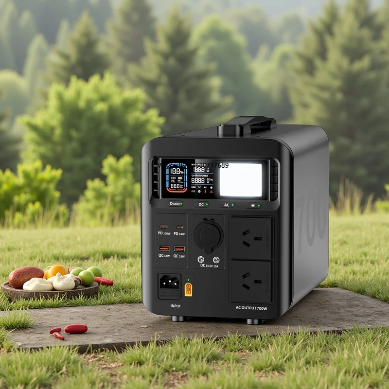 700 Watt Solar Compatible Portable Power Station AC Outlet Solar/Car Charging Camping Home Backup Emergency Backup Generator