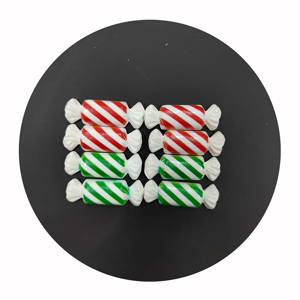 Mini Sweet Simulation Christmas Candy Flatback Resin Cabochon Sugar Food Play Fit Phone Decor DIY Accessories Scrapbooking Craft