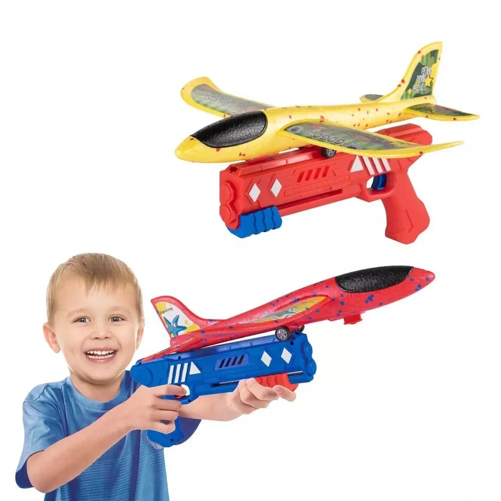 

Airplane Toy, One-Click Ejection Model Foam Airplane with 1 Pack Large Throwing Foam Plane, Flying Toy for Kids Boys Gift