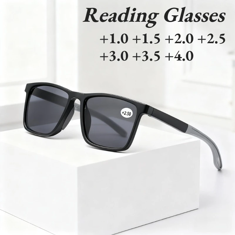 

Square Frame High-Definition Presbyopia Glasses Blue Light Blocking Fashionable UV-protective Reading Glasses Sunglasses