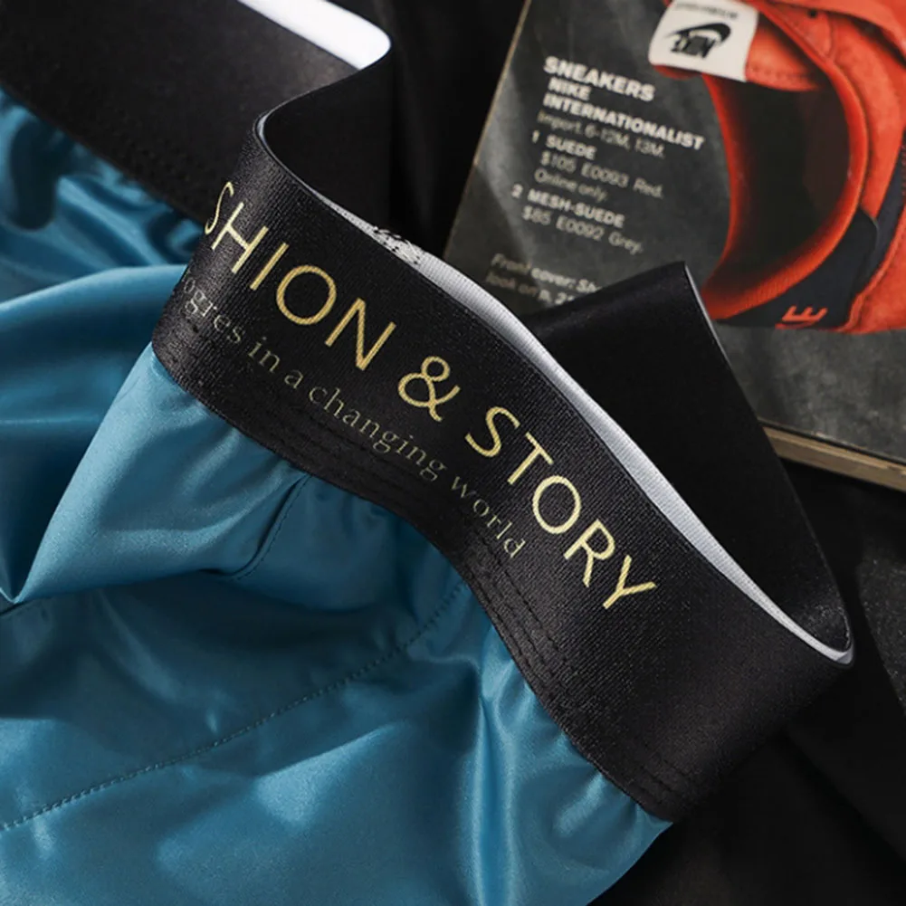 

Men IceSilk Satin-like Glossy Boxers Extreme Night Underwear Loose Bikini Seamless Smooth SleepShorts Elastic Men's Clothing