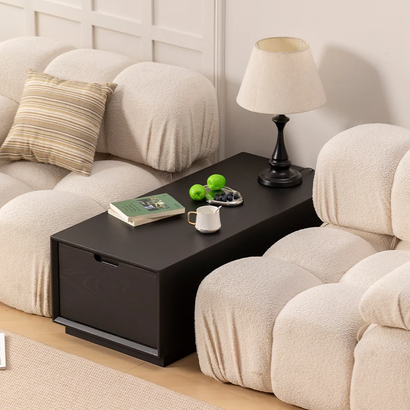 

Luxury Decor Coffee Table Aesthetic Black Storage Modern Space Saving Side Table Living Room Mesa De Centro Sala Furniture