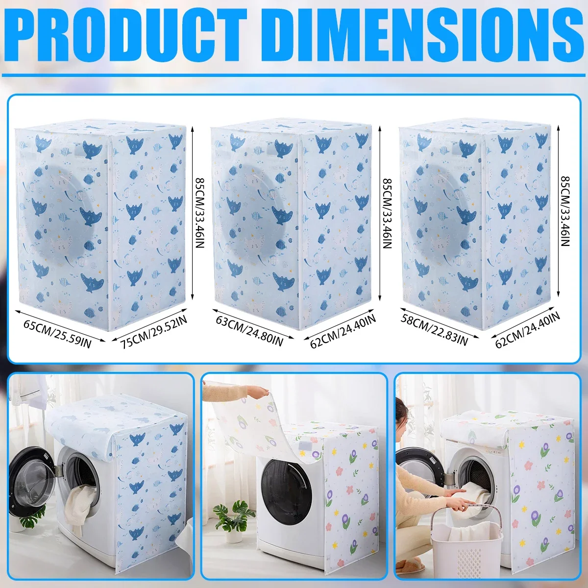 

Washing Machine Washer Cover Geometric Style Washer Protector Dust Cover