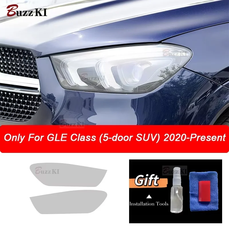 

2020-PRESENT For Mercedes Benz GLE Class W167 Car Headlight Protective Film Transparent Black TPU Sticker AMG Accessories