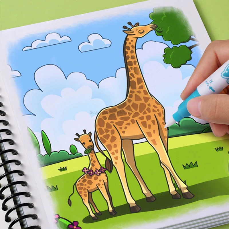 Reusable Graffiti Water Drawing Children's Magical Water Drawing Notebook Notebook Water Pen Coloring Drawing Set